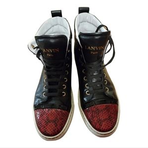 Lanvin Bicolor Embossed Cap-Toe High-Top Sneaker sz 39 US 6 mens/ 8 womens